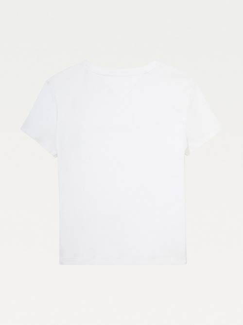 White Tommy Hilfiger Adaptive Cotton Logo Women's T Shirts | TH836UZV