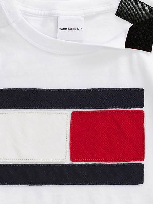 White Tommy Hilfiger Adaptive Oversize Flag Logo Boys' T Shirts | TH317KXA