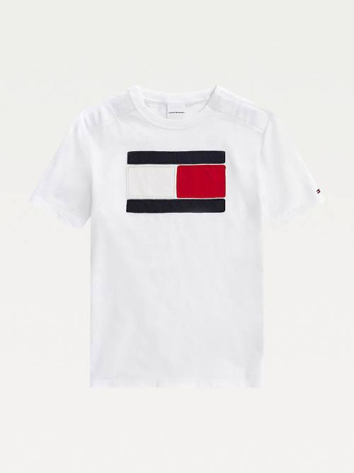 White Tommy Hilfiger Adaptive Oversize Flag Logo Boys\' T Shirts | TH317KXA