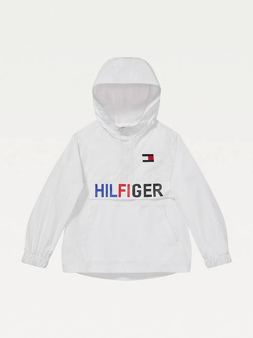 White Tommy Hilfiger Adaptive Popover Anorak Boys\' Jackets | TH165DZY