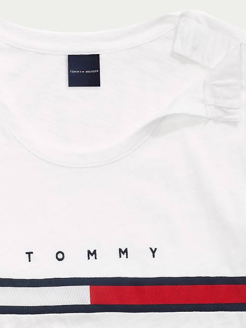 White Tommy Hilfiger Adaptive Pure Cotton Women's T Shirts | TH089NKH