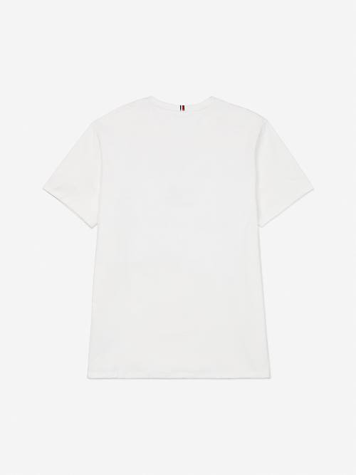 White Tommy Hilfiger Adaptive Pure Cotton Logo Men's T Shirts | TH156VOD