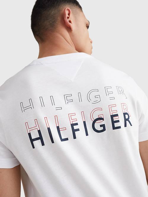 White Tommy Hilfiger Back Logo Men's T Shirts | TH346XHV