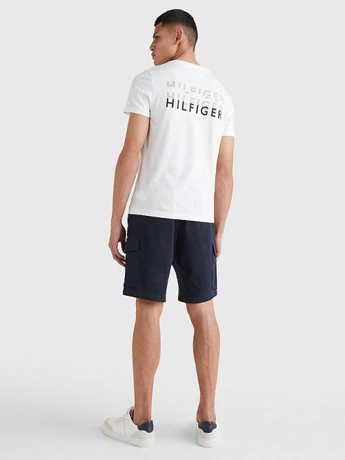 White Tommy Hilfiger Back Logo Men's T Shirts | TH346XHV