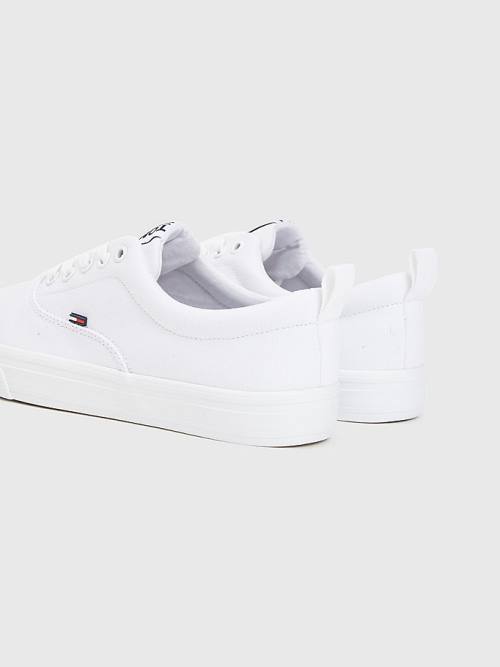 White Tommy Hilfiger Classics Low-Top Cotton Women's Sneakers | TH031PZG