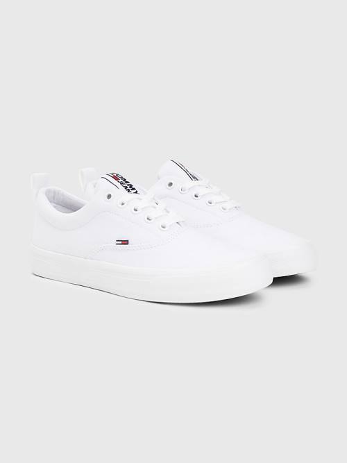 White Tommy Hilfiger Classics Low-Top Cotton Women\'s Sneakers | TH031PZG