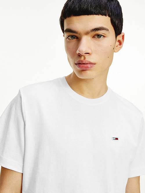 White Tommy Hilfiger Classics Organic Cotton Men's T Shirts | TH540LAH