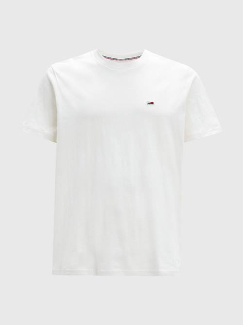 White Tommy Hilfiger Classics Organic Cotton Men's T Shirts | TH702NGS