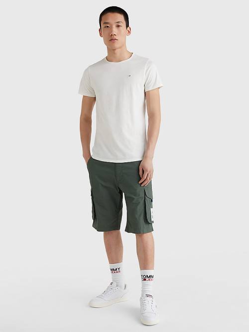 White Tommy Hilfiger Classics Slim Fit Men's T Shirts | TH784GLH