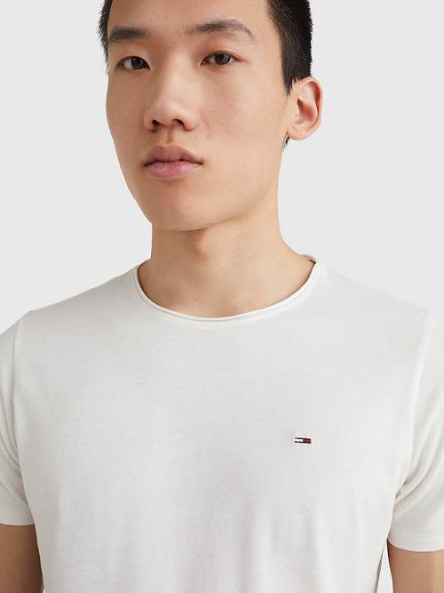 White Tommy Hilfiger Classics Slim Fit Men's T Shirts | TH784GLH