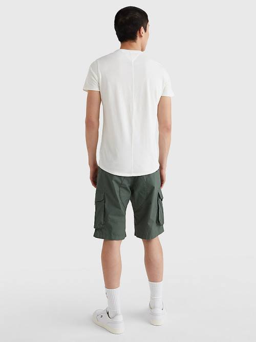 White Tommy Hilfiger Classics Slim Fit Men's T Shirts | TH784GLH