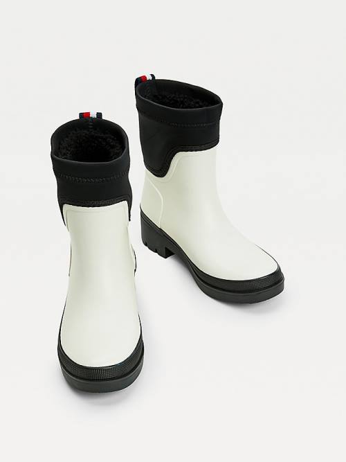 White Tommy Hilfiger Cleat Chelsea Rain Women's Boots | TH896UGE