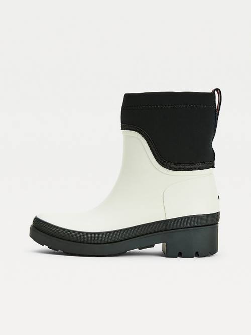 White Tommy Hilfiger Cleat Chelsea Rain Women's Boots | TH896UGE