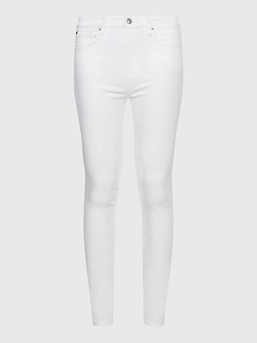 White Tommy Hilfiger Como Mid Rise Skinny TH Flex Women's Jeans | TH570FXS