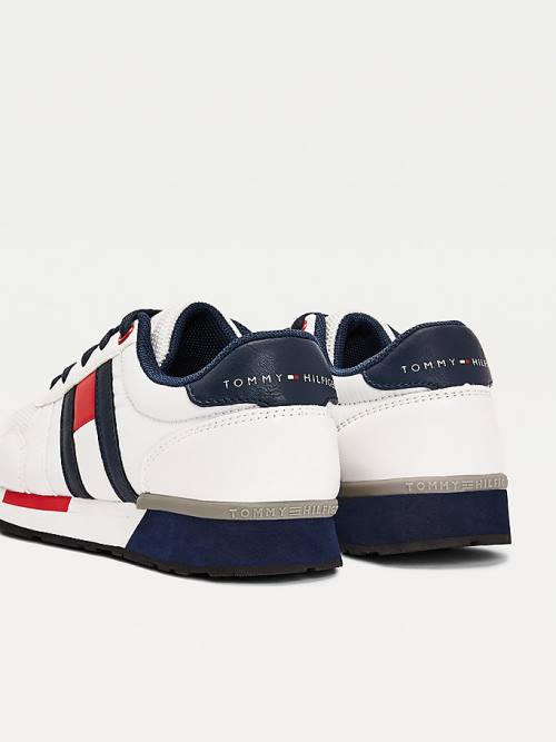 White Tommy Hilfiger Contrast Detail Low-Top Boys' Sneakers | TH650VWG