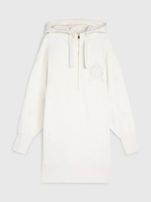 White Tommy Hilfiger Crest Relaxed Fit Women's Dress | TH048UWD