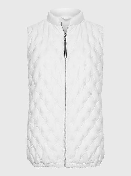 White Tommy Hilfiger Down-Filled Vest Women's Coats | TH796QSC