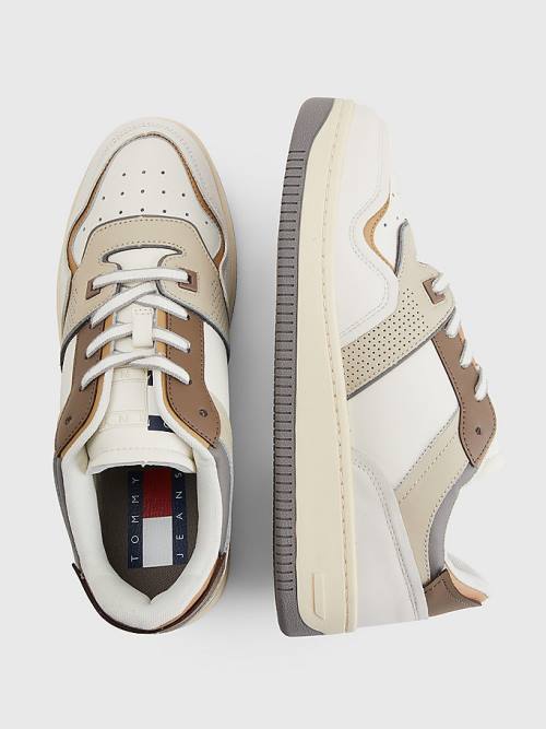 White Tommy Hilfiger Elevated Basket Men's Sneakers | TH593ECS