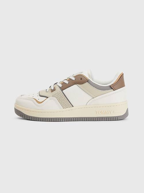 White Tommy Hilfiger Elevated Basket Men's Sneakers | TH593ECS