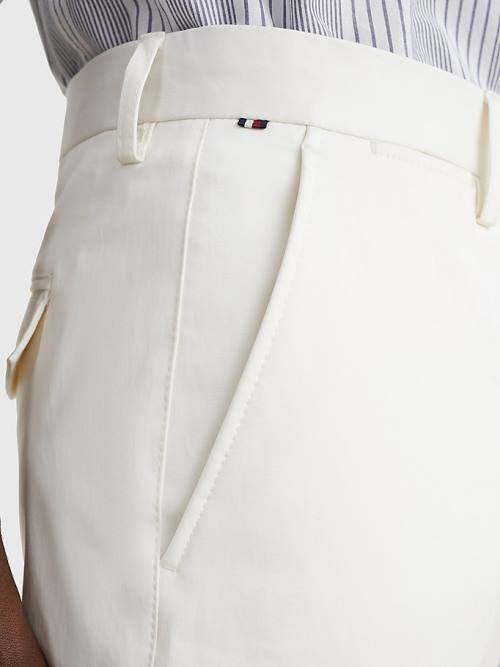 White Tommy Hilfiger Elevated Relaxed Fit Satin Men's Pants | TH087KQG