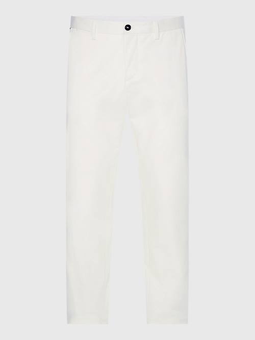 White Tommy Hilfiger Elevated Relaxed Fit Satin Men's Pants | TH087KQG