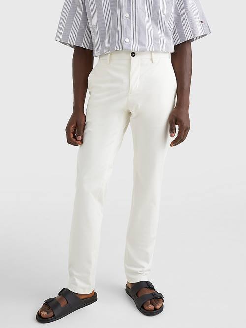 White Tommy Hilfiger Elevated Relaxed Fit Satin Men\'s Pants | TH087KQG