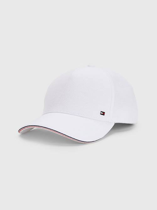 White Tommy Hilfiger Elevated Signature Tape Cap Men\'s Hats | TH081LUB