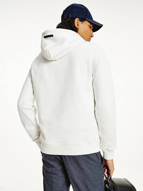 White Tommy Hilfiger Elevated TH Signature Men's Hoodie | TH321MSD