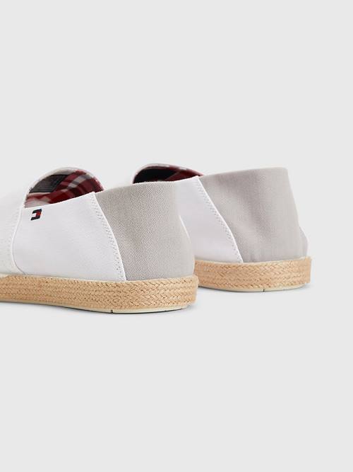 White Tommy Hilfiger Essential Contrast Panel Espadrilles Men's Casual Shoes | TH740GLX