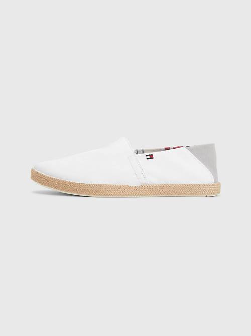 White Tommy Hilfiger Essential Contrast Panel Espadrilles Men's Casual Shoes | TH740GLX