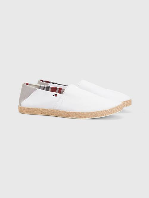 White Tommy Hilfiger Essential Contrast Panel Espadrilles Men\'s Casual Shoes | TH740GLX