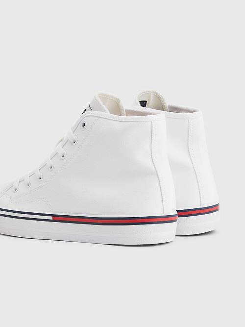 White Tommy Hilfiger Essential High-Top Canvas Women's Sneakers | TH738FZL