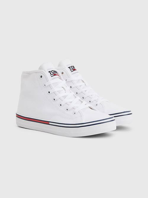 White Tommy Hilfiger Essential High-Top Canvas Women\'s Sneakers | TH738FZL