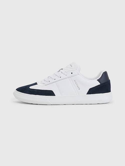 White Tommy Hilfiger Essential Leather Cupsole Men's Sneakers | TH173ROD