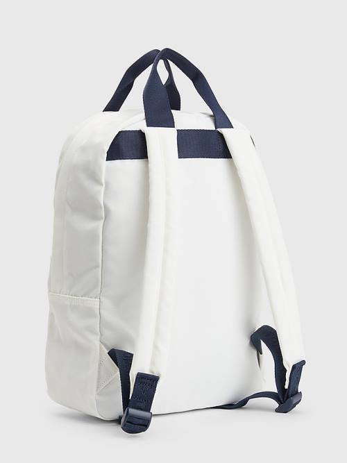 White Tommy Hilfiger Essential Logo Backpack Women's Bags | TH594BEN