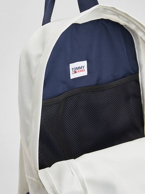 White Tommy Hilfiger Essential Logo Backpack Women's Bags | TH594BEN