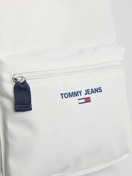 White Tommy Hilfiger Essential Logo Backpack Women's Bags | TH594BEN