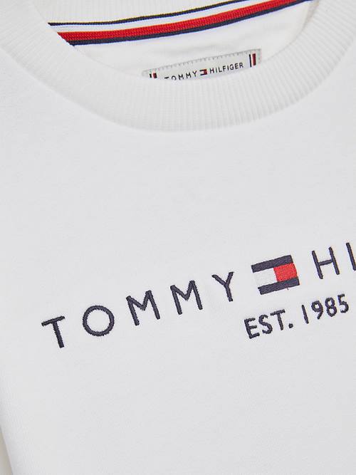 White Tommy Hilfiger Essential Logo Girls' Sweatshirts | TH960EHJ