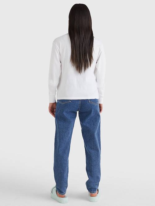 White Tommy Hilfiger Essential Long Sleeve Women's T Shirts | TH276XMA