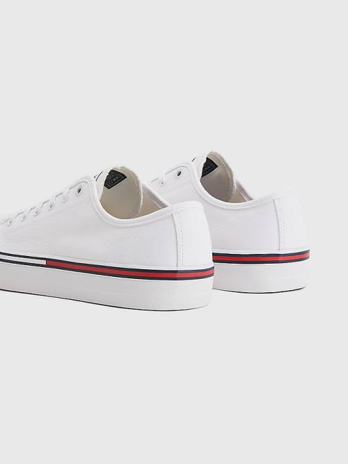 White Tommy Hilfiger Essential Low-Cut Men's Sneakers | TH391TZJ