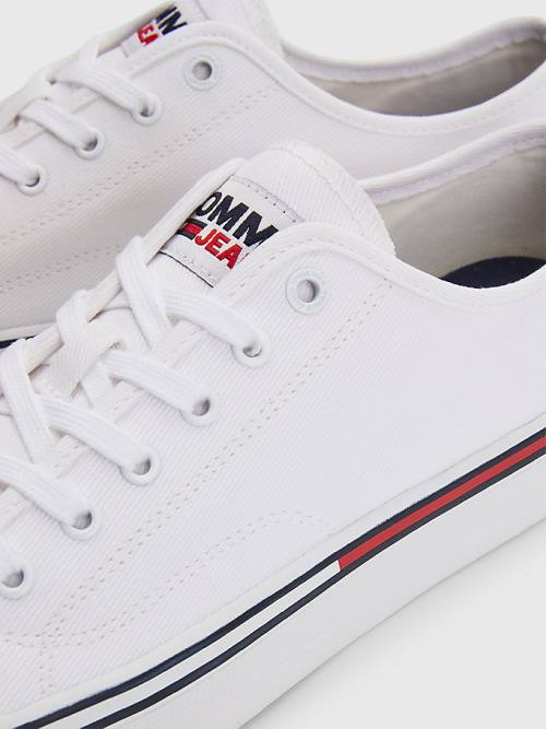 White Tommy Hilfiger Essential Low-Cut Men's Sneakers | TH391TZJ