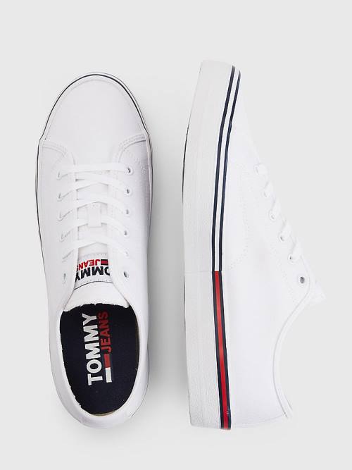 White Tommy Hilfiger Essential Low-Cut Men's Sneakers | TH391TZJ