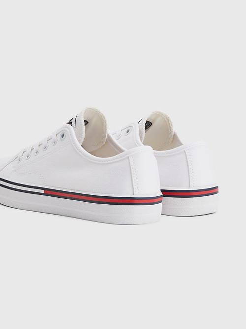 White Tommy Hilfiger Essential Low-Top Canvas Women's Sneakers | TH156MHW