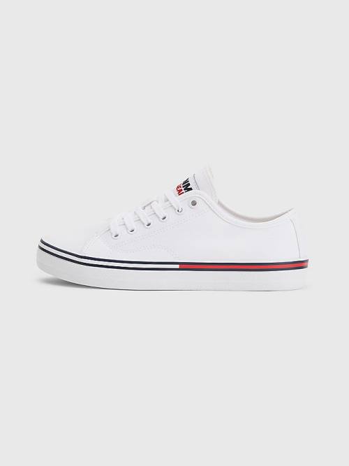 White Tommy Hilfiger Essential Low-Top Canvas Women's Sneakers | TH156MHW