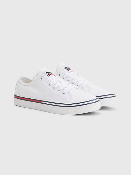 White Tommy Hilfiger Essential Low-Top Canvas Women\'s Sneakers | TH156MHW