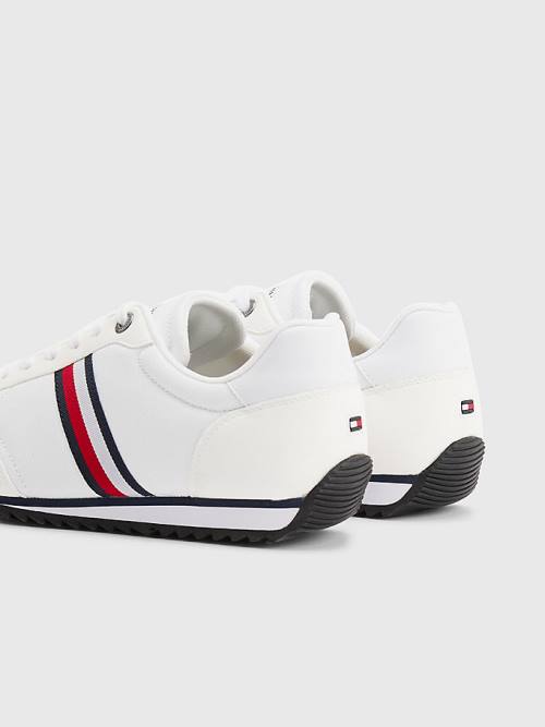 White Tommy Hilfiger Essential Mesh Signature Tape Men's Sneakers | TH820NYM