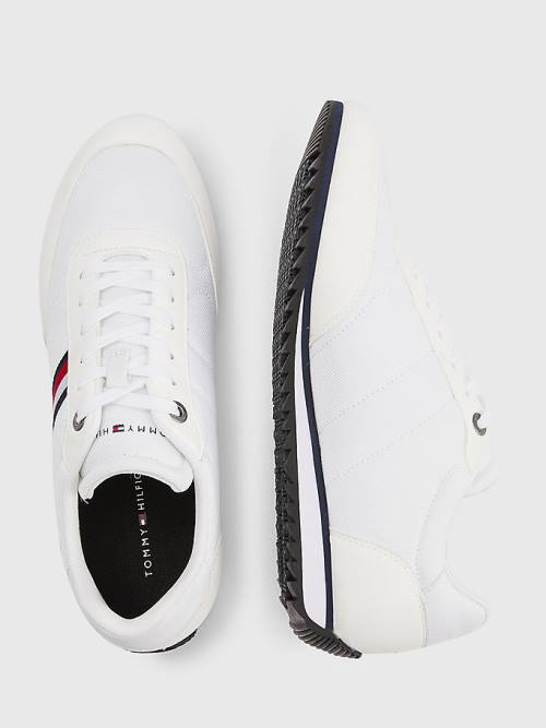 White Tommy Hilfiger Essential Mesh Signature Tape Men's Sneakers | TH820NYM