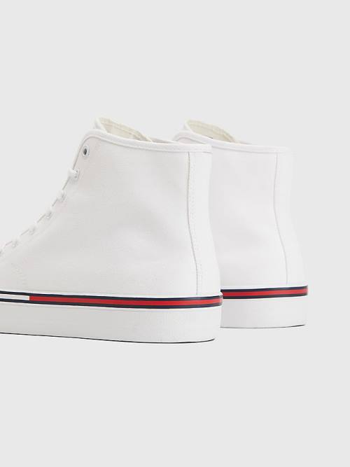 White Tommy Hilfiger Essential Mid-Top Men's Sneakers | TH352GXF