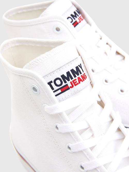 White Tommy Hilfiger Essential Mid-Top Men's Sneakers | TH352GXF