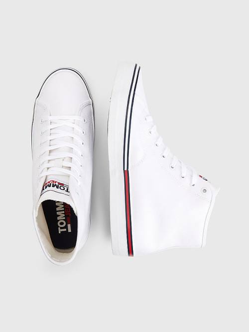 White Tommy Hilfiger Essential Mid-Top Men's Sneakers | TH352GXF